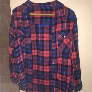 Forever 21 Navy Blue/Red Flannel