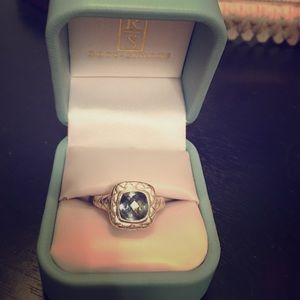 Blue stone sterling silver ring
