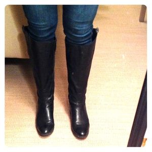 Sam Edelman Black tall leather boots