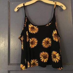 Large sunflower crop top
