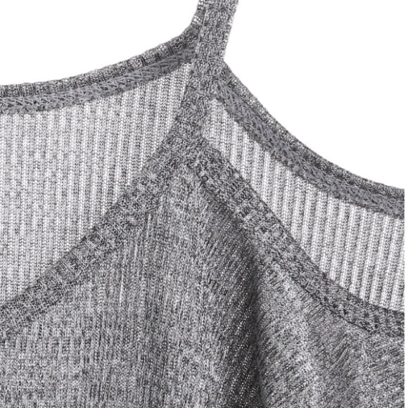 Custom XS Cold Shoulder V-Neck, Black & Dark Gray - Picture 2 of 7