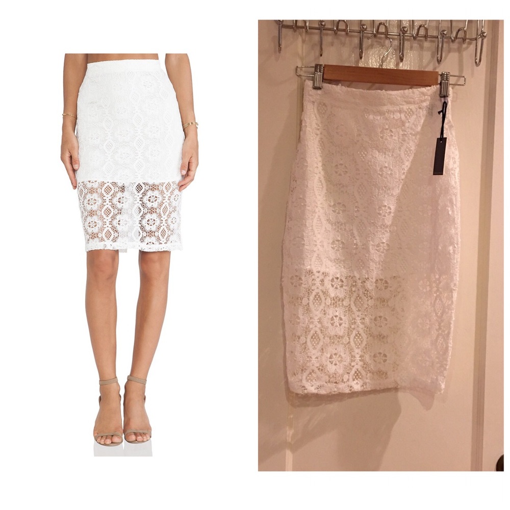 Lovers + Friends Jet Set Midi Skirt, XS, Ivory