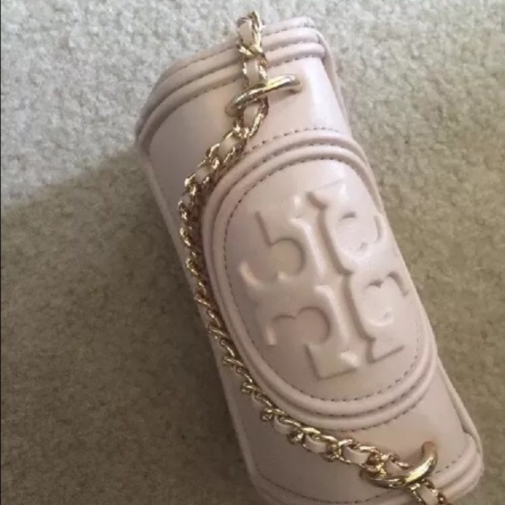 100% authentic Tory burch mini cross body nude