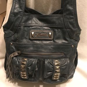 Guess faux leather vintage blue purse