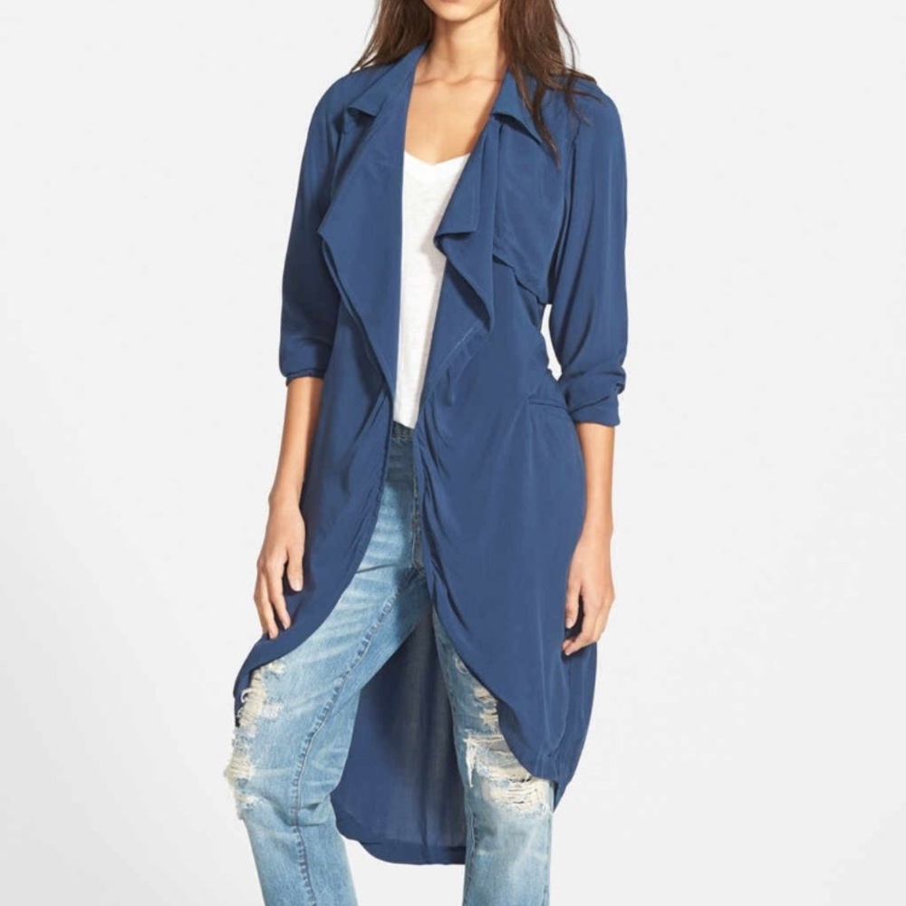Draped Belted Trench