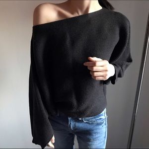 Flash Sale! Zara dark gray soft off-shoulder knit