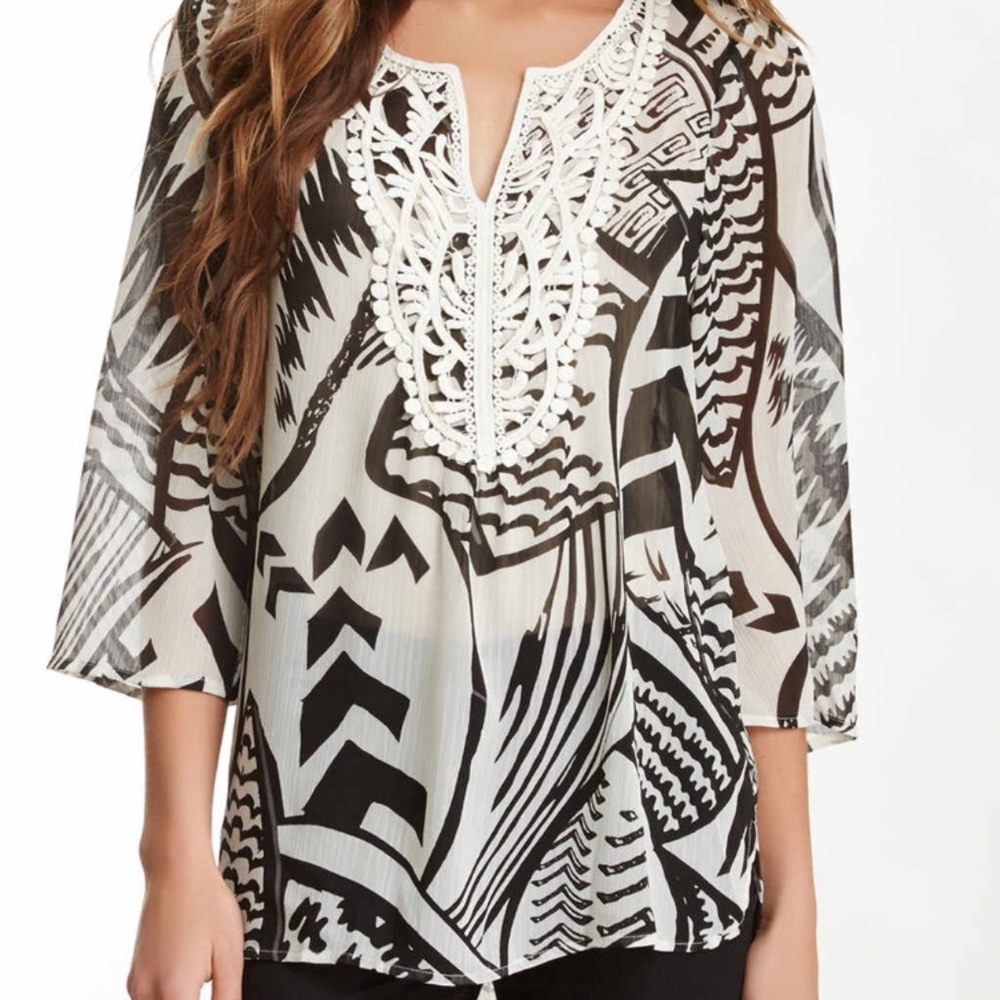 Monochrome Print Blouse