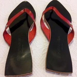 Emporio Armani Leather Flip Flops