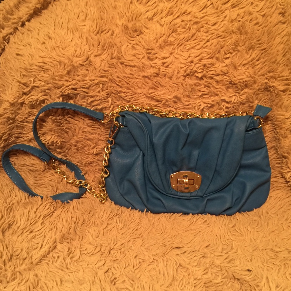 Blue shoulder bag