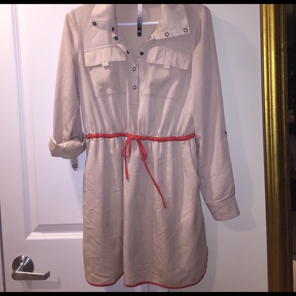 Tan with orange trim, drawstring waist. - Picture 1 of 3