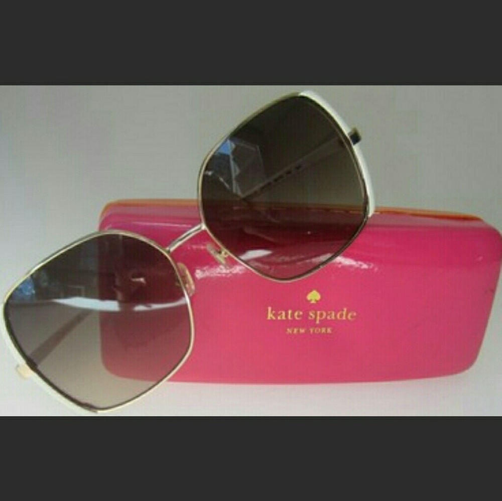 Authentic white & gold trim Kate Spade sunglasses