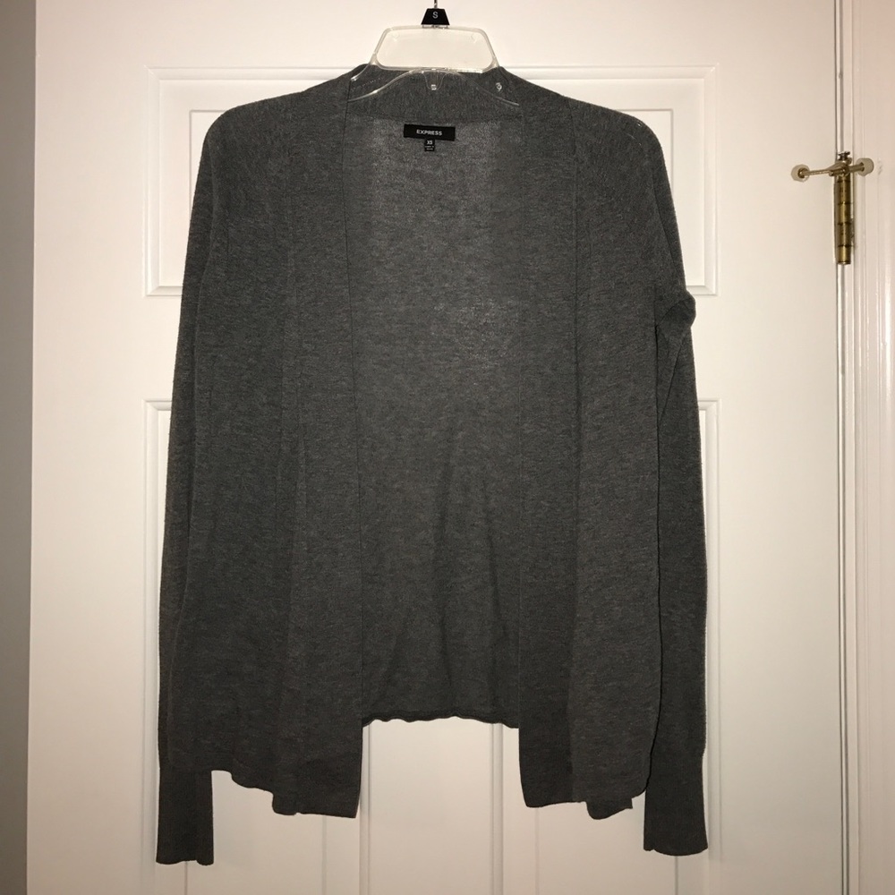 Express Charcoal Gray Open Front Cardigan