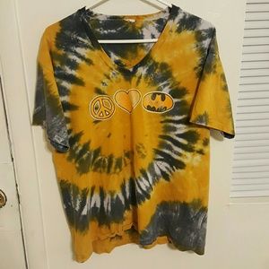 Peace, Love, Batman Tie-Dye shirt
