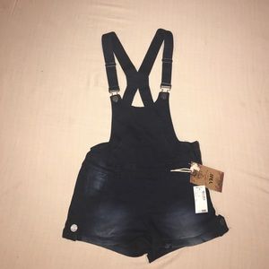 Dark Denim Overall Shorts