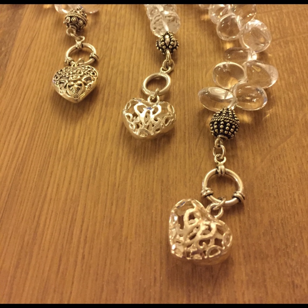 Crystal silver charm bracelet 💕
