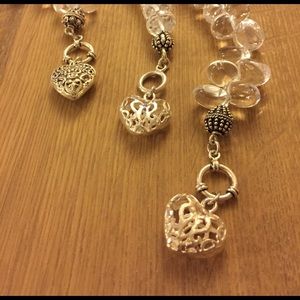 Crystal silver charm bracelet 💕