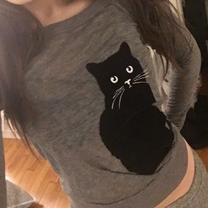 Chaser black cat long sleeve sz XS