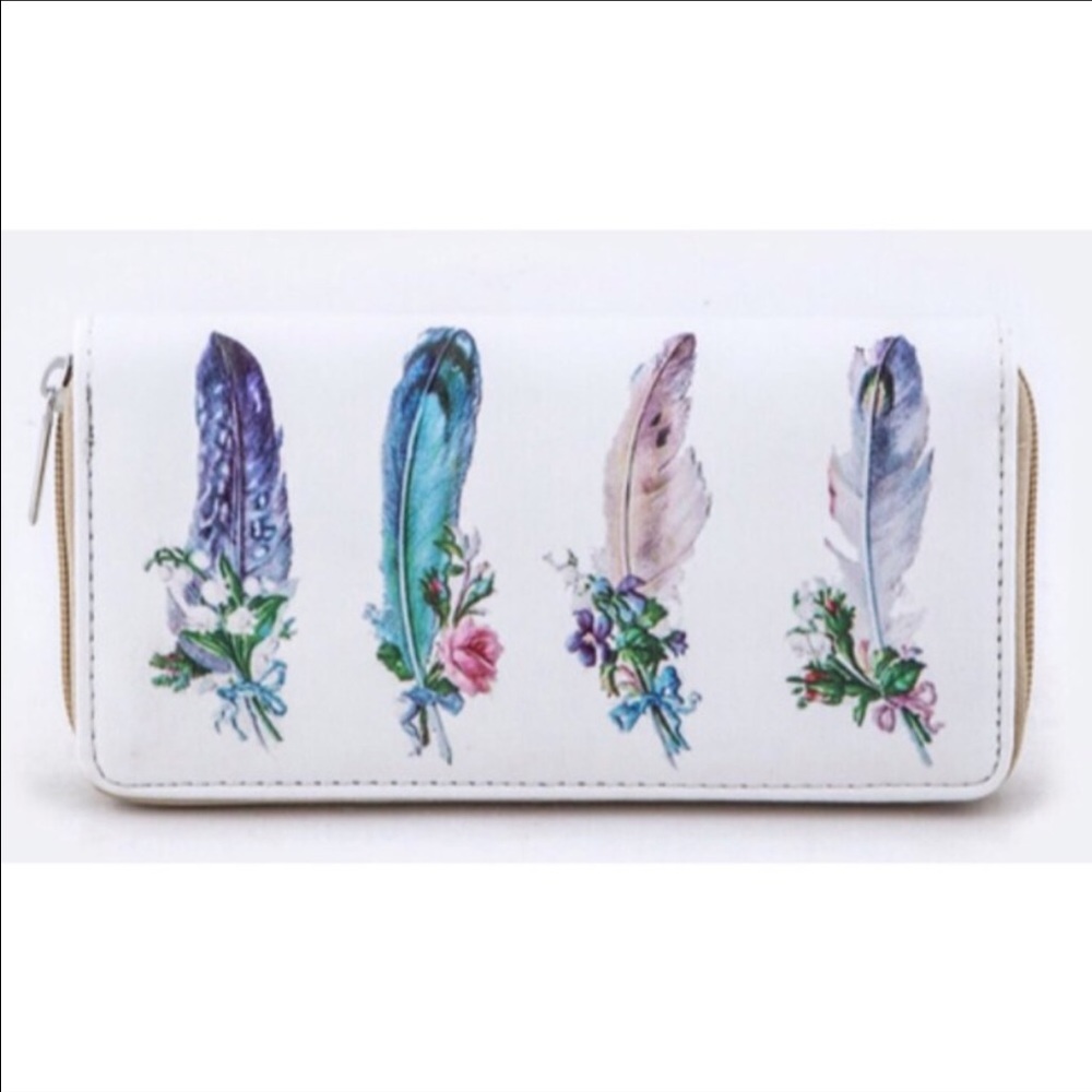 Multicolored Feather Wallet