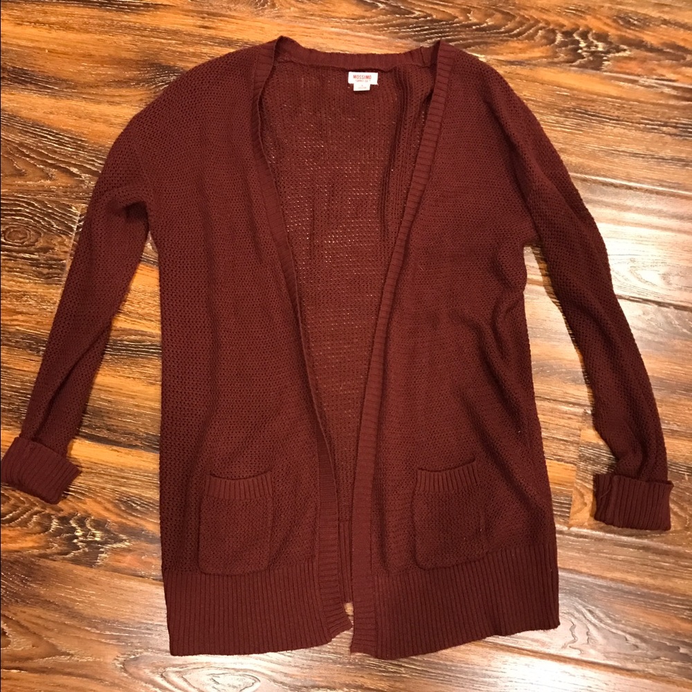 Maroon Knit Cardigan