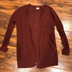 Maroon Knit Cardigan