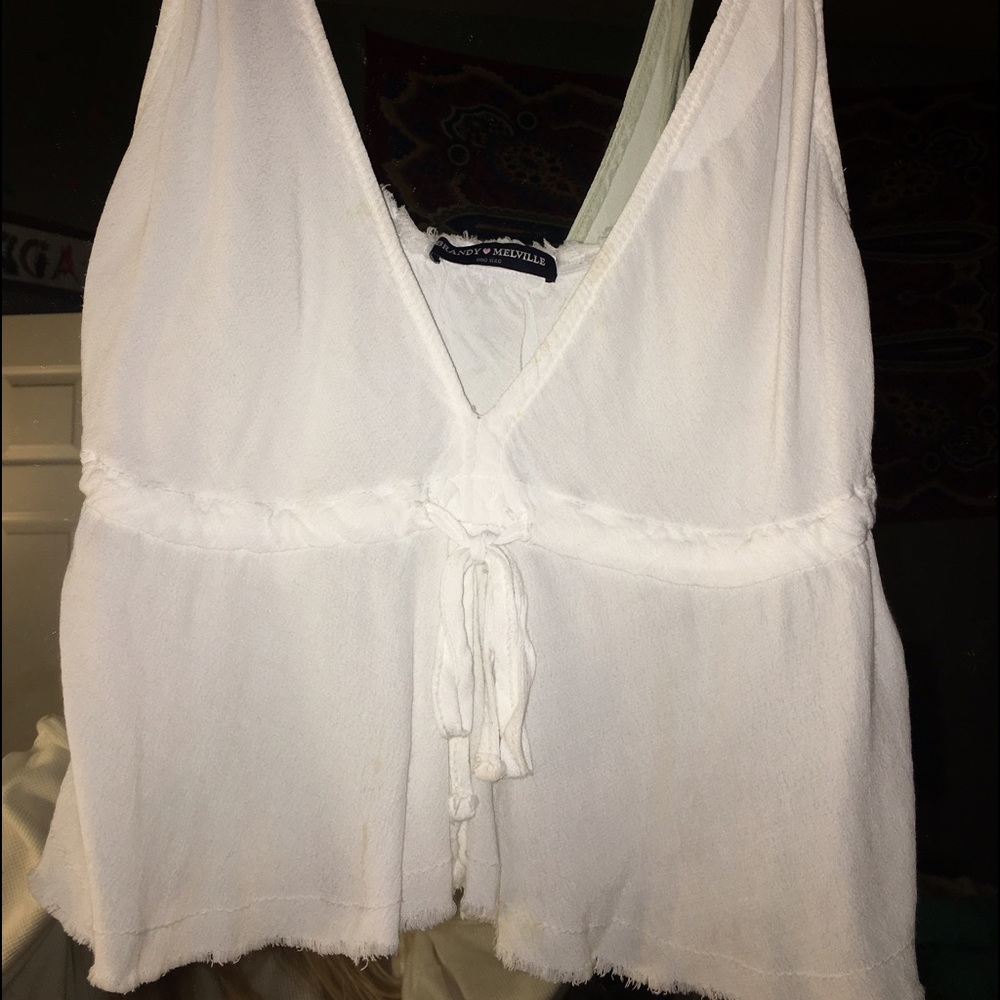 White cropped Brandy Melville tank