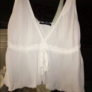 White cropped Brandy Melville tank