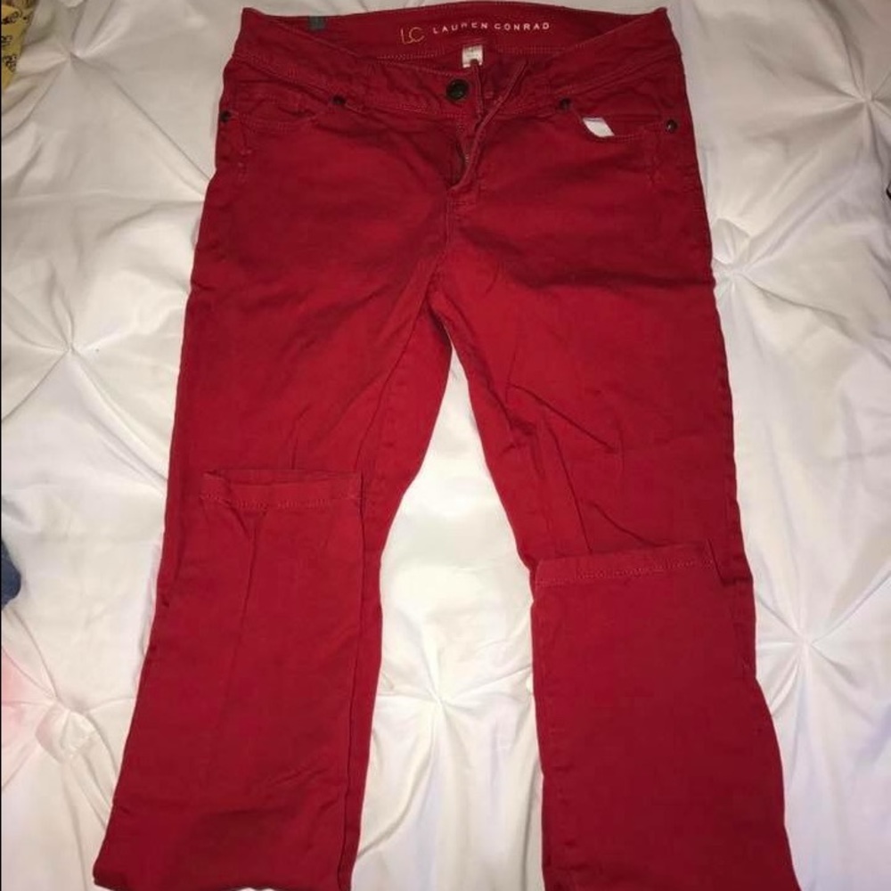 Lauren Conrad red skinny jeans