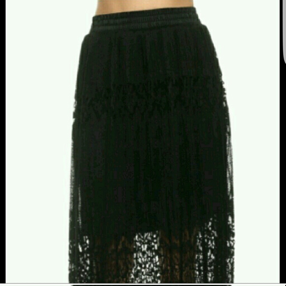Black Lace Midi Skirt