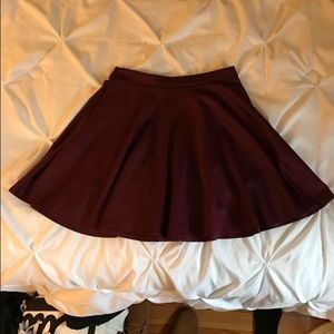 Burgundy skater skirt