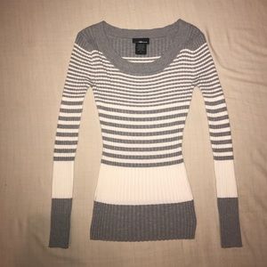 Grey and White Sweater