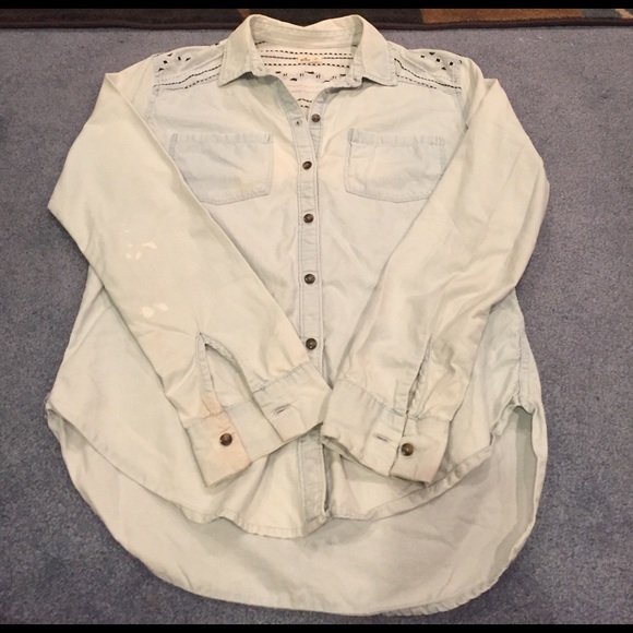 Hollister Tops - Hollister size S Long sleeve light wash shirt