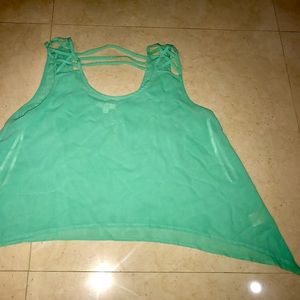 E&M aqua blouse