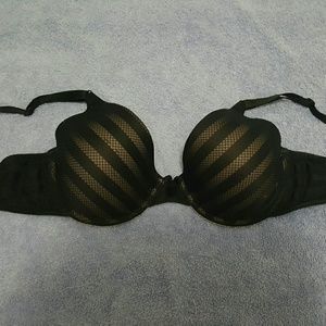 Black striped bra