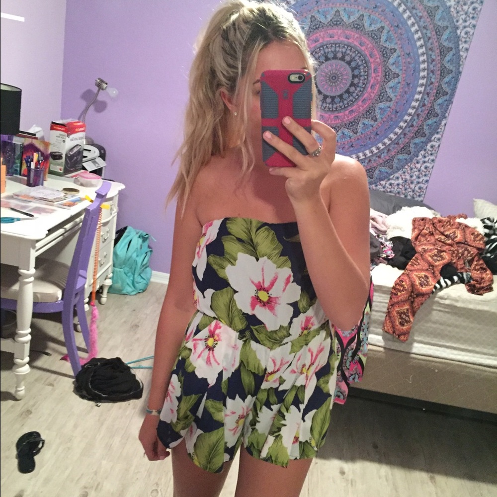 Floral botanical romper