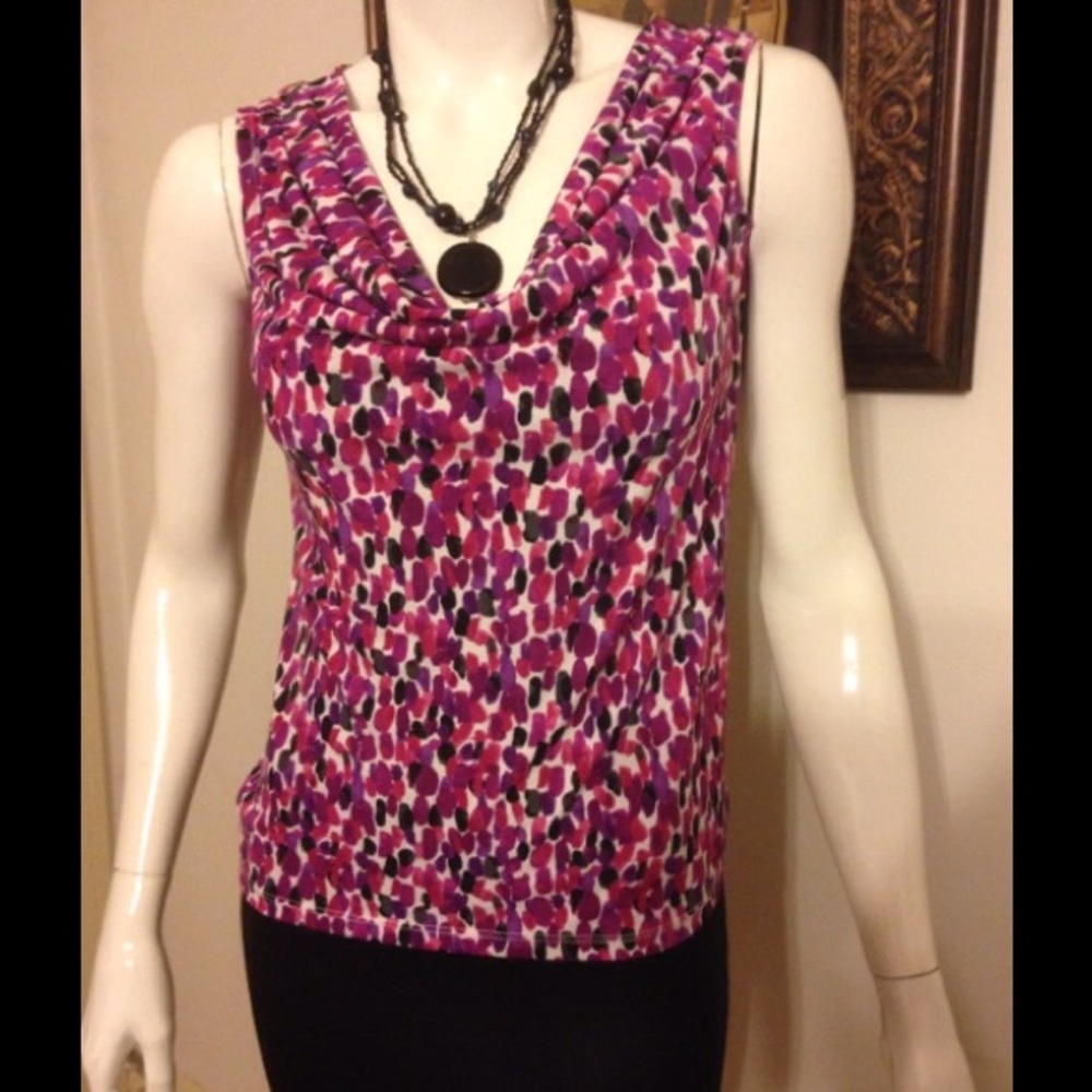 Draped Neck Sleeveless Top