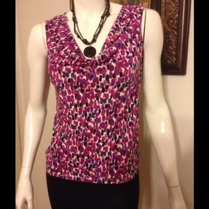 Draped Neck Sleeveless Top