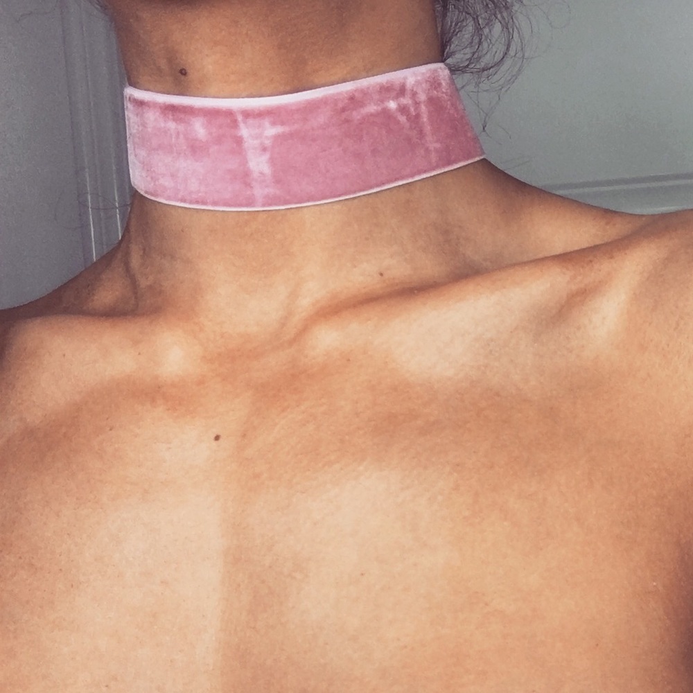 Powder pink Faux Suede Choker