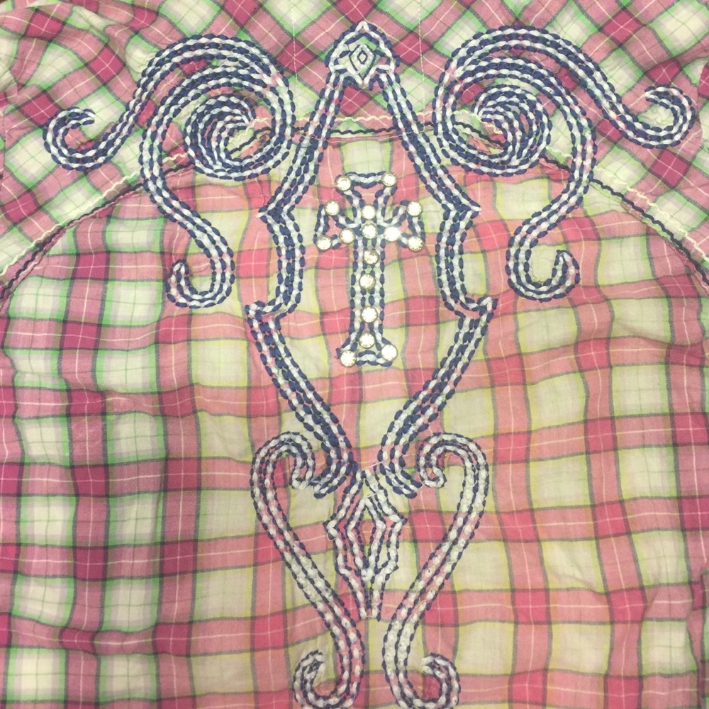 Roar Button-Up with Rhinestone Cross - Picture 2 of 4
