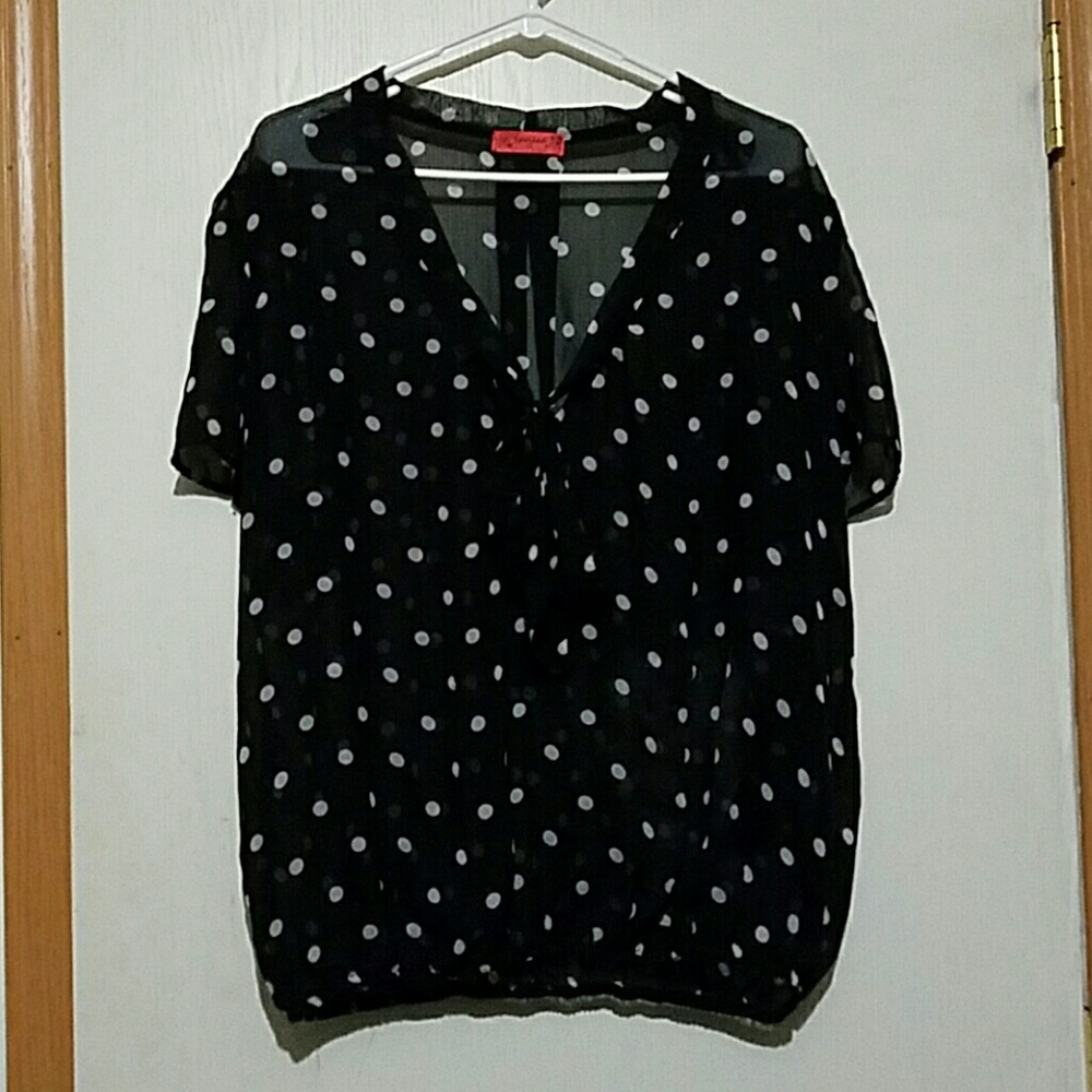 Chiffon polka dot bubble top