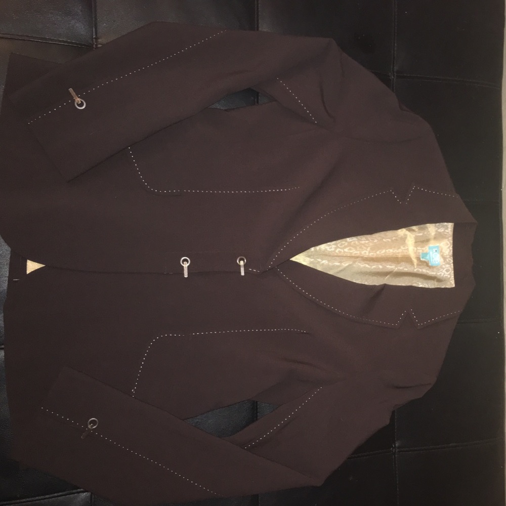 Classique Entier Brown W/Custom Stitch Suit Jacket - image 4