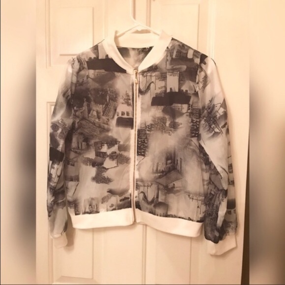 Jackets & Blazers - Black and White Bomber Jacket