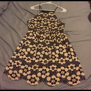 Sleeveless Black and Gold Dress