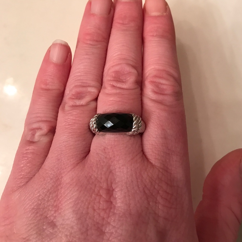Judith Ripka Black Onyx faceted ring