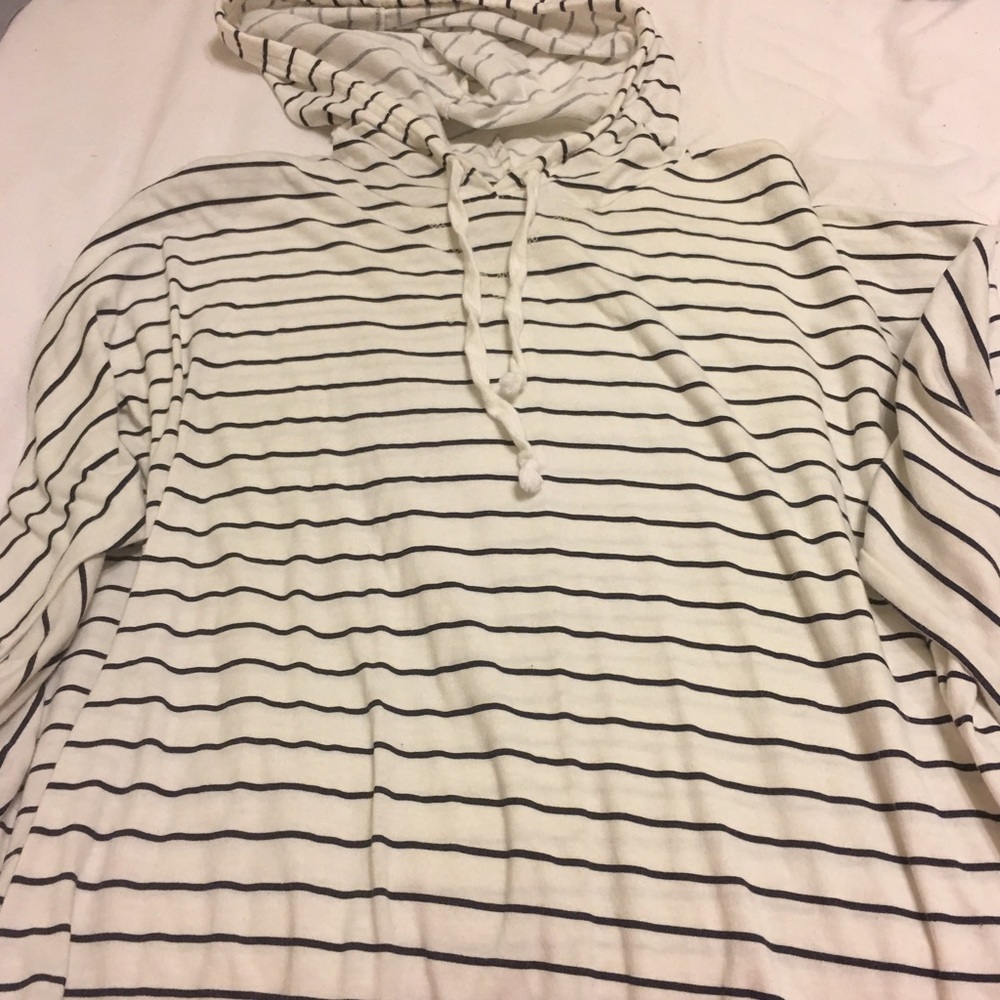 Striped hooded shirt