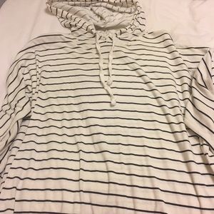 Striped hooded shirt