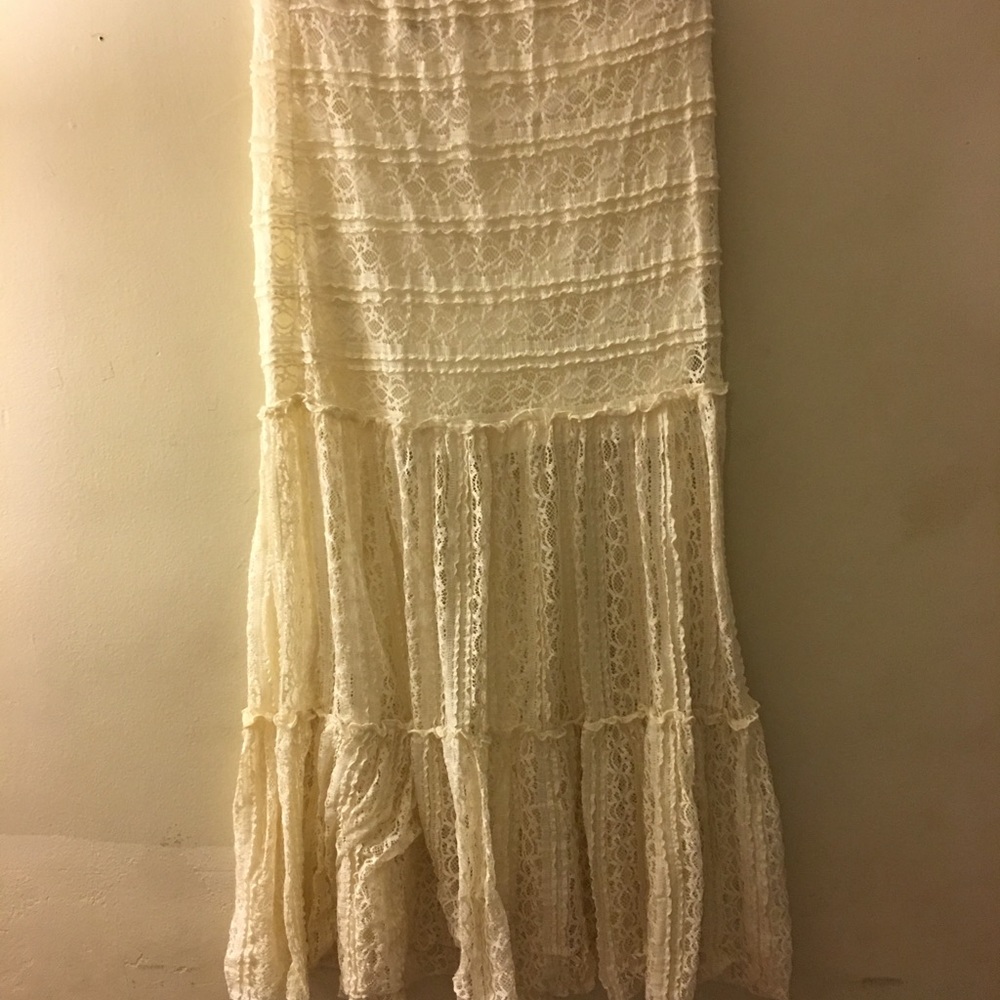 Maxi lace skirt w/ mini slip inside
