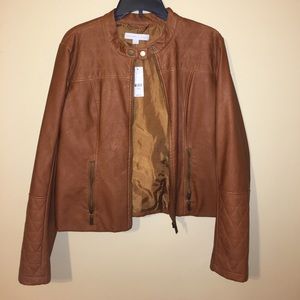 New York & Company brown leather jacket
