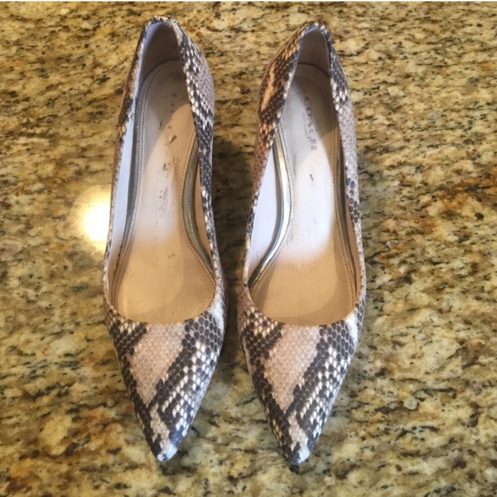 Coach snake print kitten heel size 8