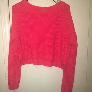 Pink Highlighter Cropped Sweater