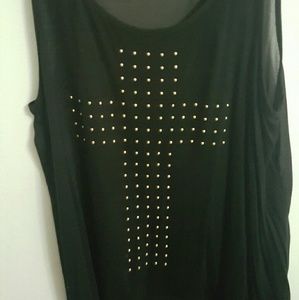 Black cross blouse